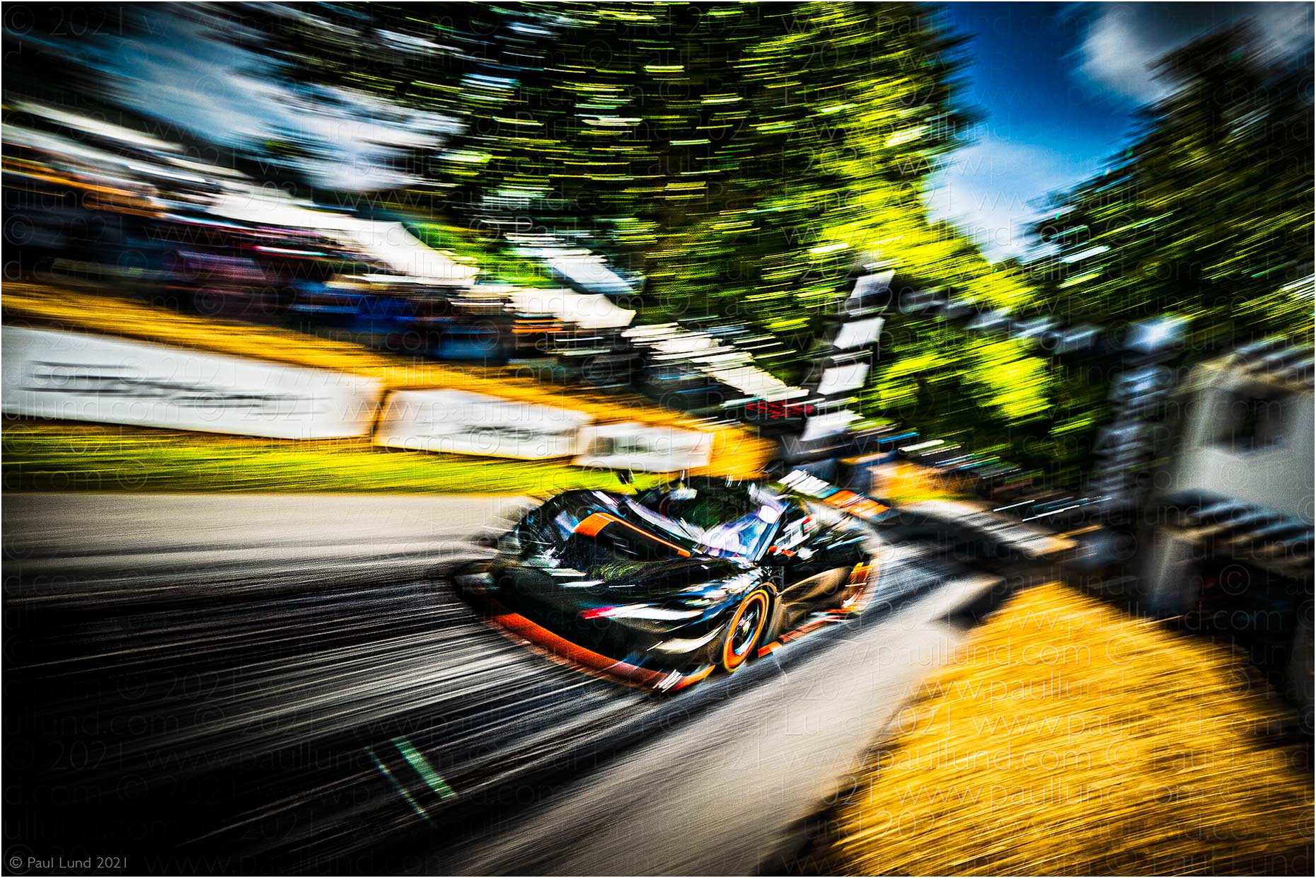 McLaren 720S GT3X - Driver: Rob Bell setting the hillclimb record at Goodwood Festival of Speed 2021. Photographer: Paul Lund