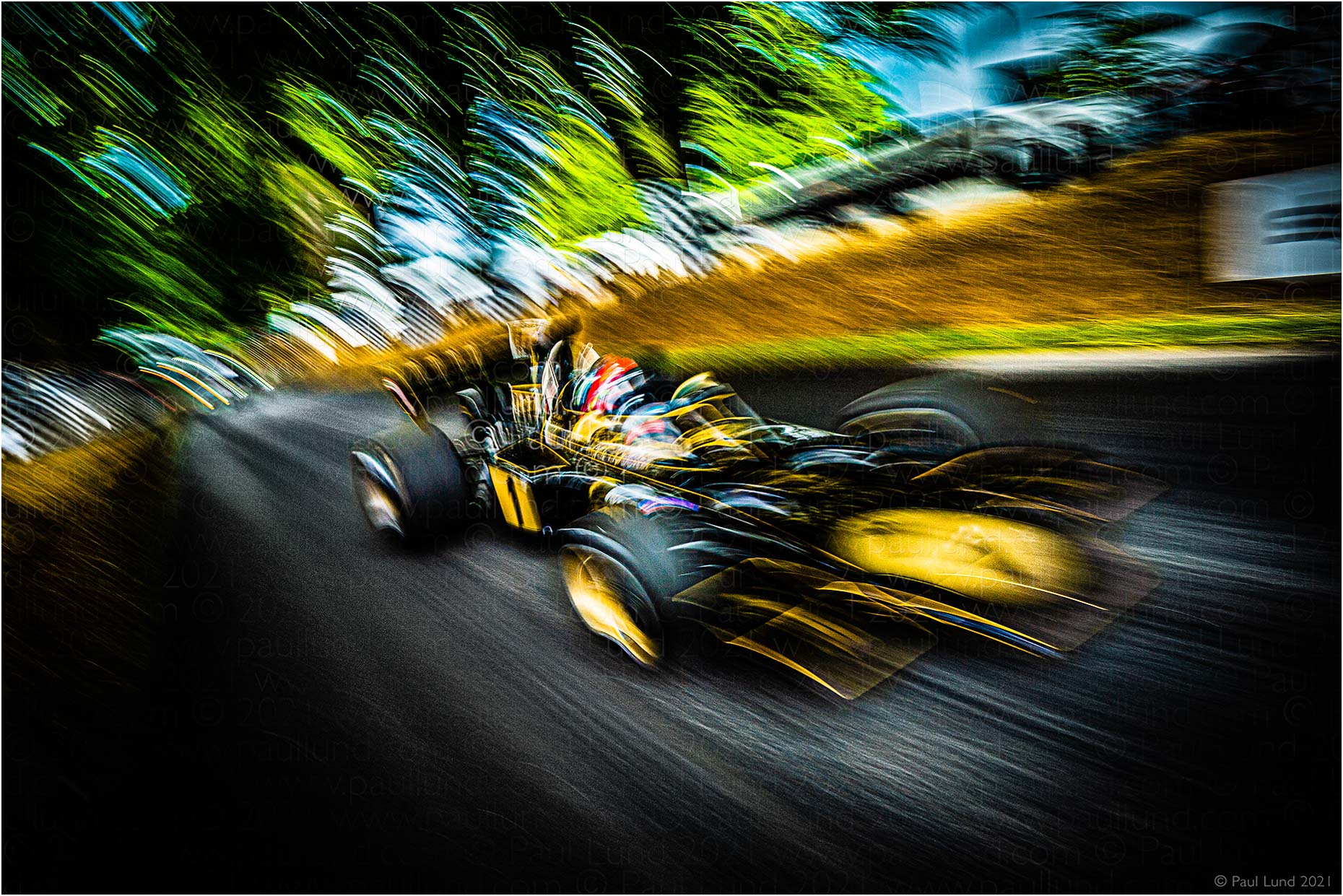 1972 World Champion Emerson Fittipaldi in the John Player Special Lotus Cosworth 72 at Goodwood Festival of Speed 2021. Photographer: Paul Lund